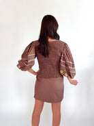 Roya Smocked Embroidered Top - Swoon Boutique New Orleans