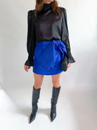 Royal Blue Bow Mini Skirt - Swoon Boutique New Orleans