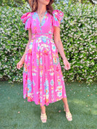 Sailor Bow Sleeve Midi Dress - Swoon Boutique New Orleans
