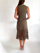 Sara Floral Lace Hem Midi Dress - Swoon Boutique New Orleans