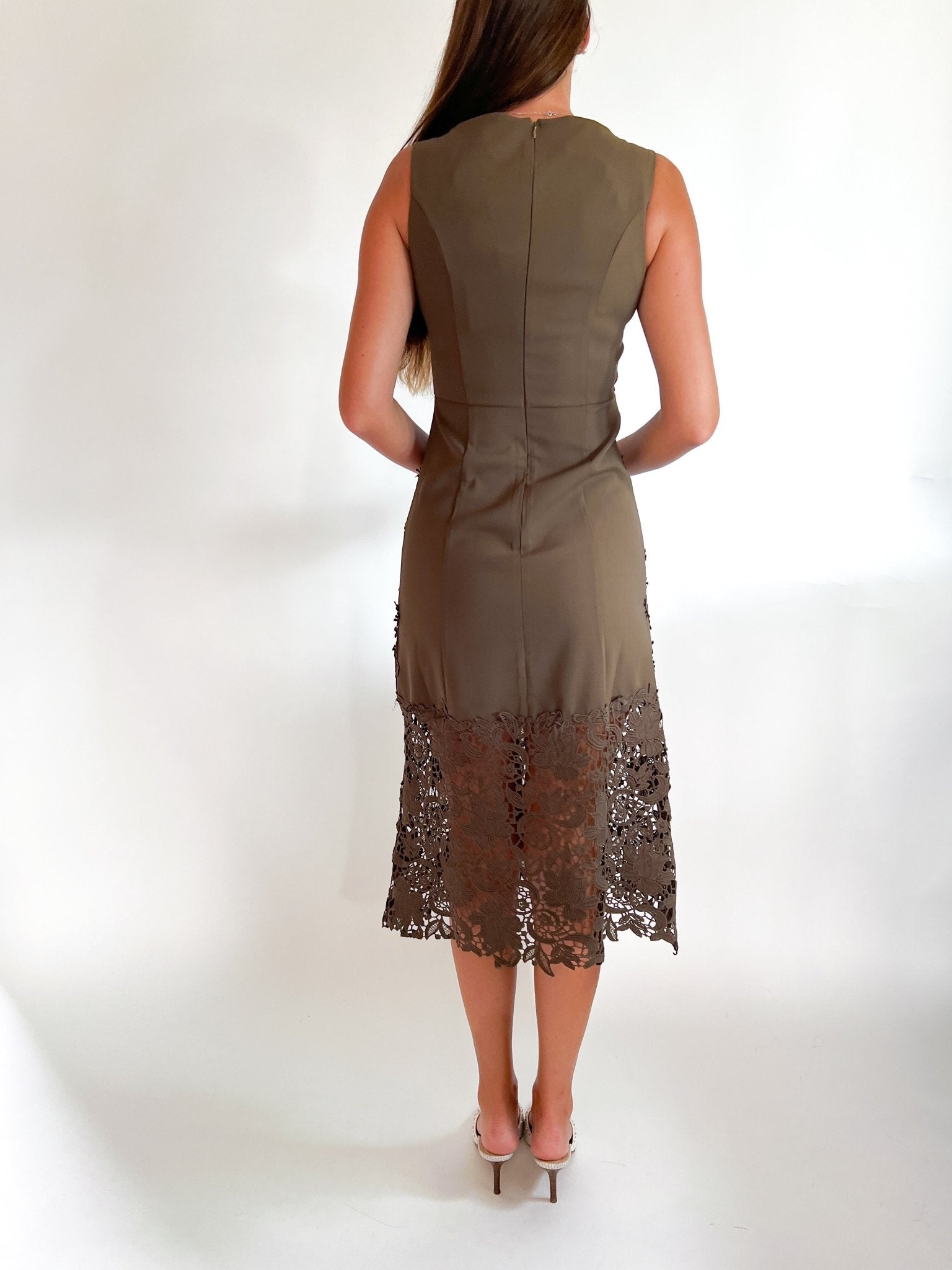 Sara Floral Lace Hem Midi Dress - Swoon Boutique New Orleans