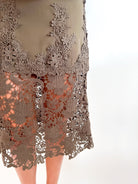 Sara Floral Lace Hem Midi Dress - Swoon Boutique New Orleans