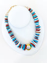 Green gemstone chip layered necklace