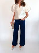 Satin Puff Sleeve Blouse - Swoon Boutique New Orleans