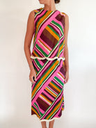 Brown skirt set with scallop trim