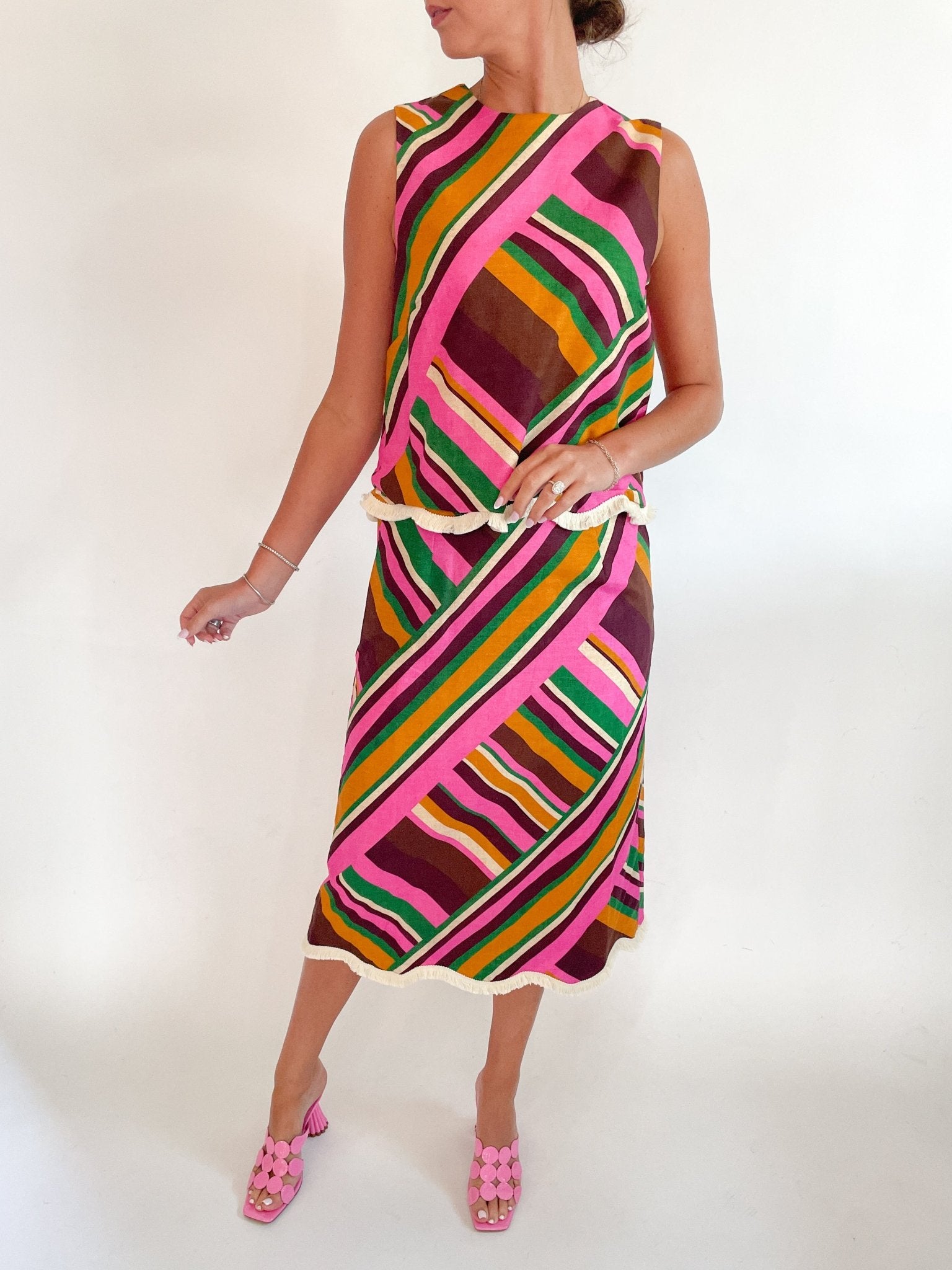Scallop Trim Skirt Set - Swoon Boutique New Orleans