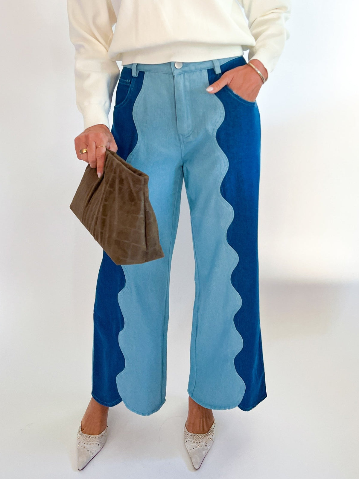 Scallop Wave Denim Ocean Curve Jeans - Swoon Boutique New Orleans