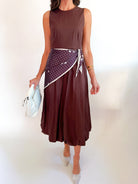 Scarf Detail Bubble Midi Dress - Swoon Boutique New Orleans