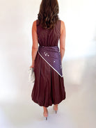Scarf Detail Bubble Midi Dress - Swoon Boutique New Orleans