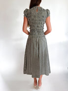 Sena Plaid Puff Sleeve Maxi Dress - Swoon Boutique New Orleans
