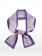 Purple ribbon scarf with contrast border