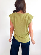 Shoulder Pad Sleeveless Knit Top - Swoon Boutique New Orleans