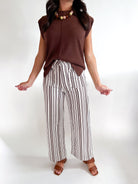 Shoulder Pad Sleeveless Knit Top - Swoon Boutique New Orleans