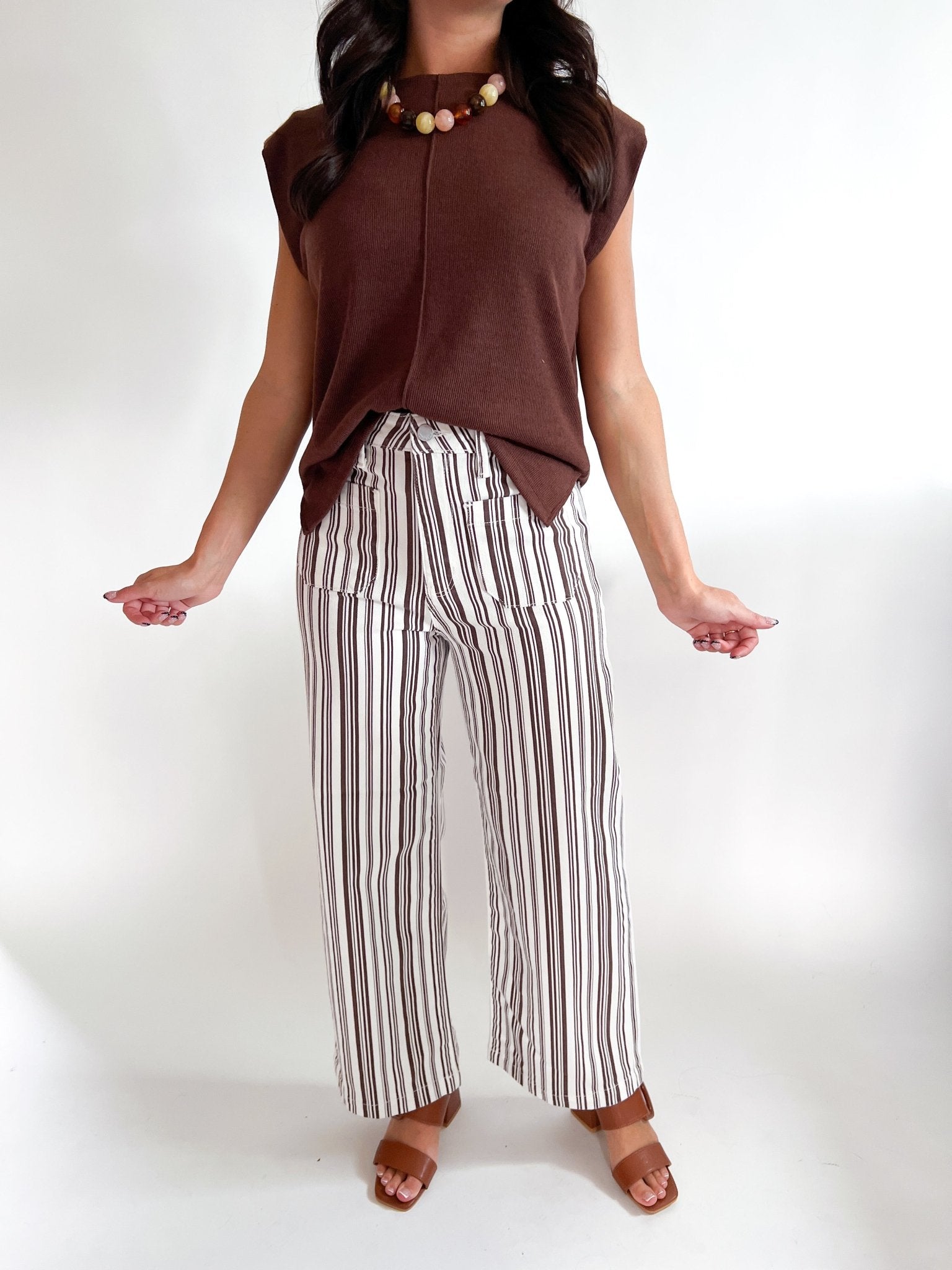 Shoulder Pad Sleeveless Knit Top - Swoon Boutique New Orleans