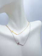 Sideway Cross Necklace - Swoon Boutique New Orleans