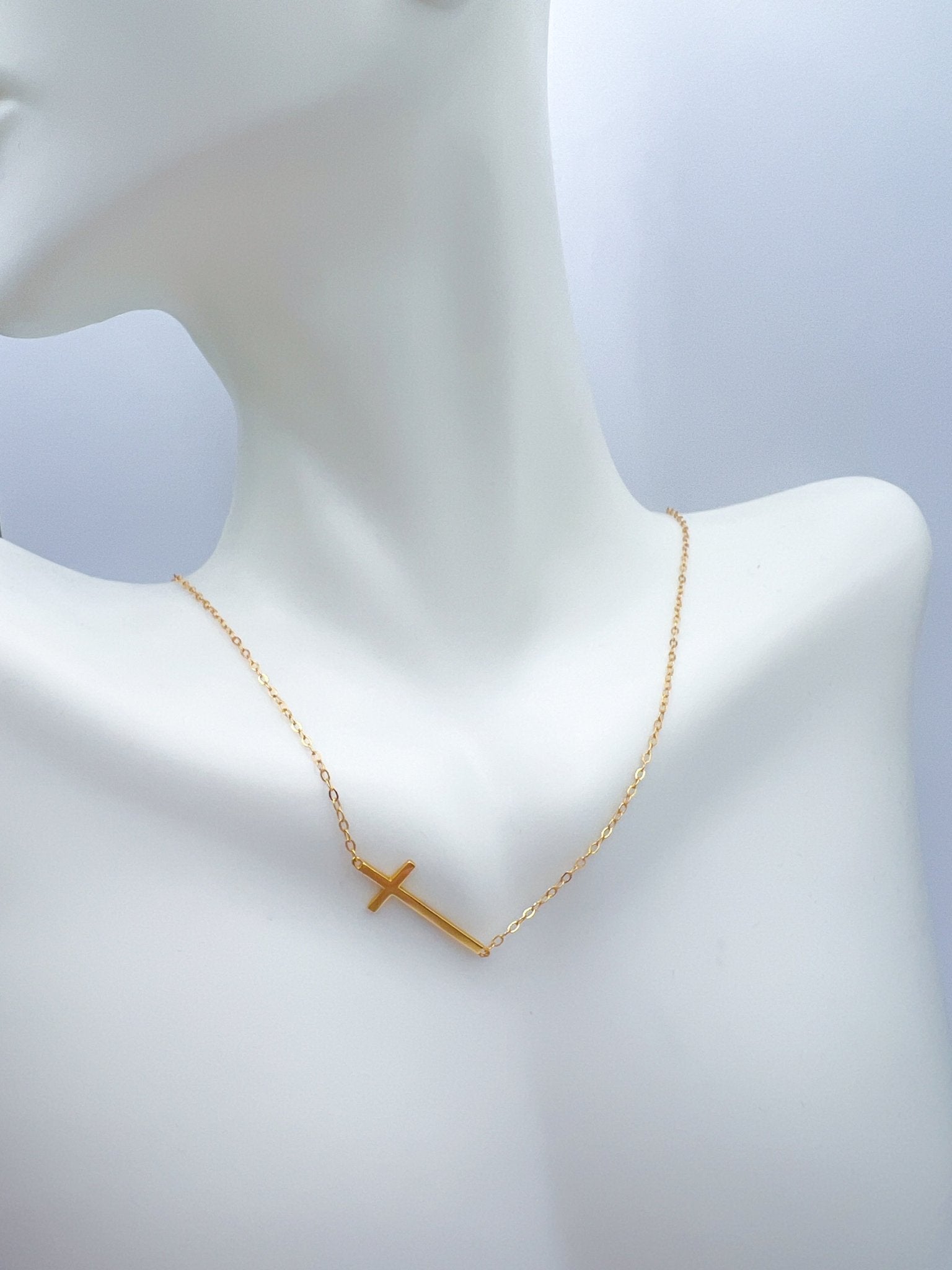 Sideway Cross Necklace - Swoon Boutique New Orleans