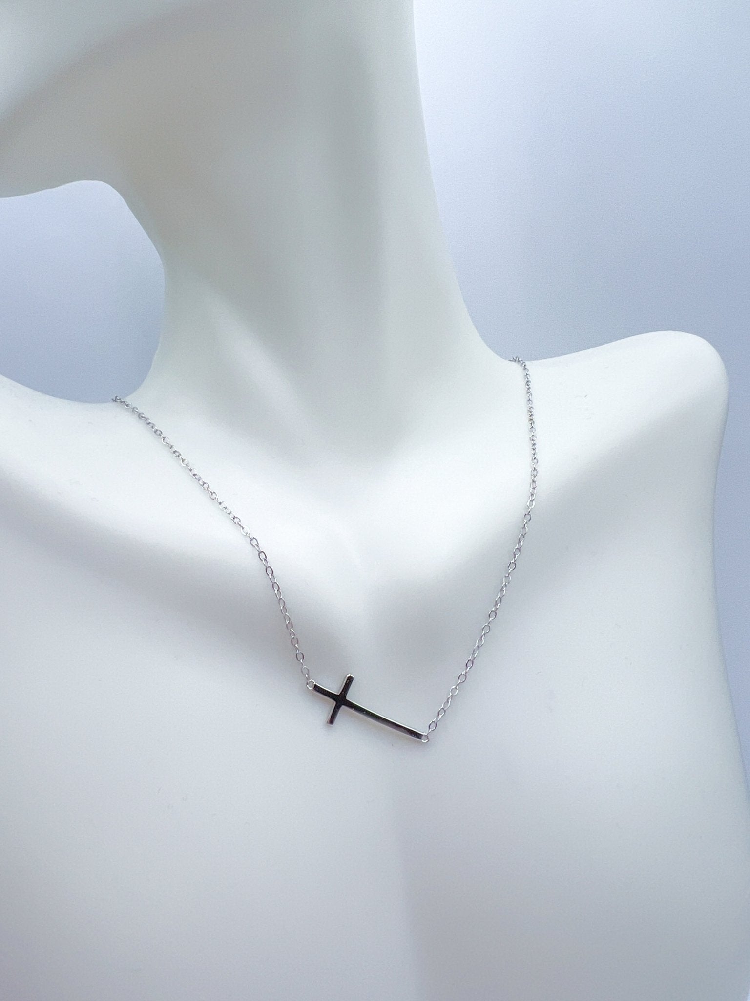Sideway Cross Necklace - Swoon Boutique New Orleans