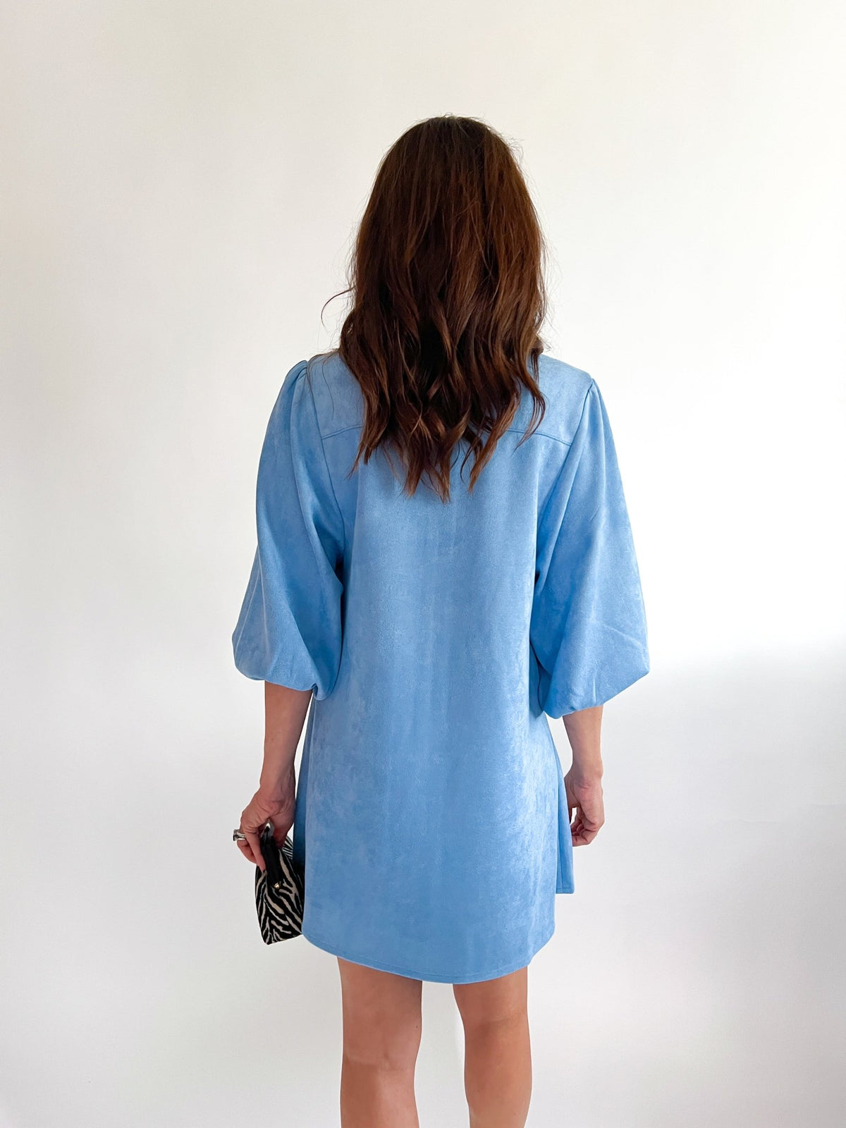 Sky Faux Suede Exaggerated Sleeve Dress - Swoon Boutique New Orleans