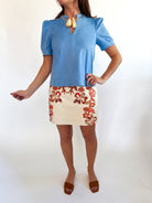 Sky Faux Suede Short Sleeve Top - Swoon Boutique New Orleans