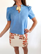 Sky Faux Suede Short Sleeve Top - Swoon Boutique New Orleans