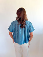 Slate Stand Collar Short Sleeve Shirt - Swoon Boutique New Orleans