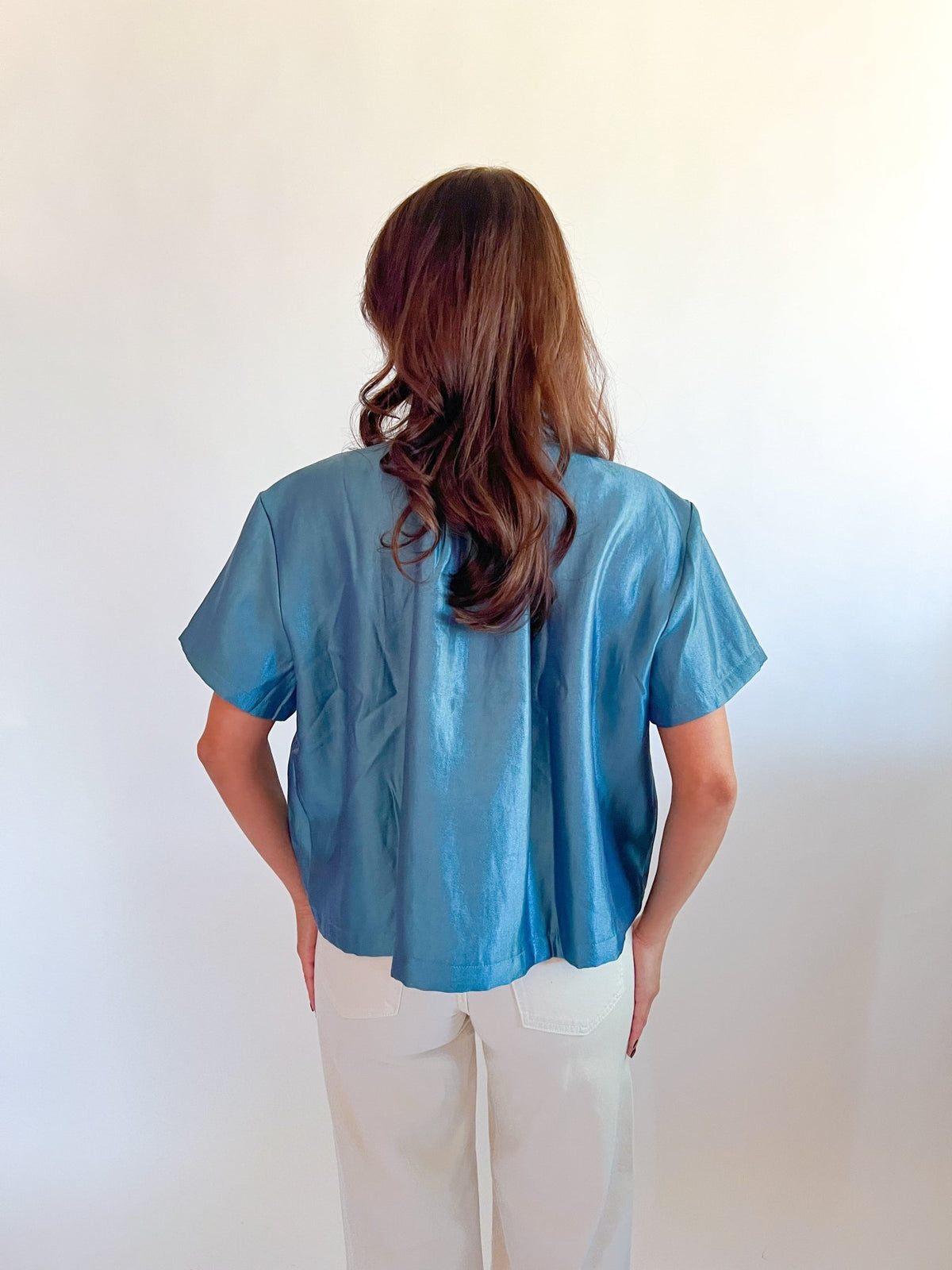 Slate Stand Collar Short Sleeve Shirt - Swoon Boutique New Orleans