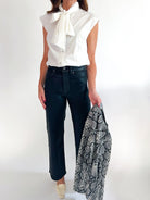 Sleeveless Bow Necktie Top - Swoon Boutique New Orleans