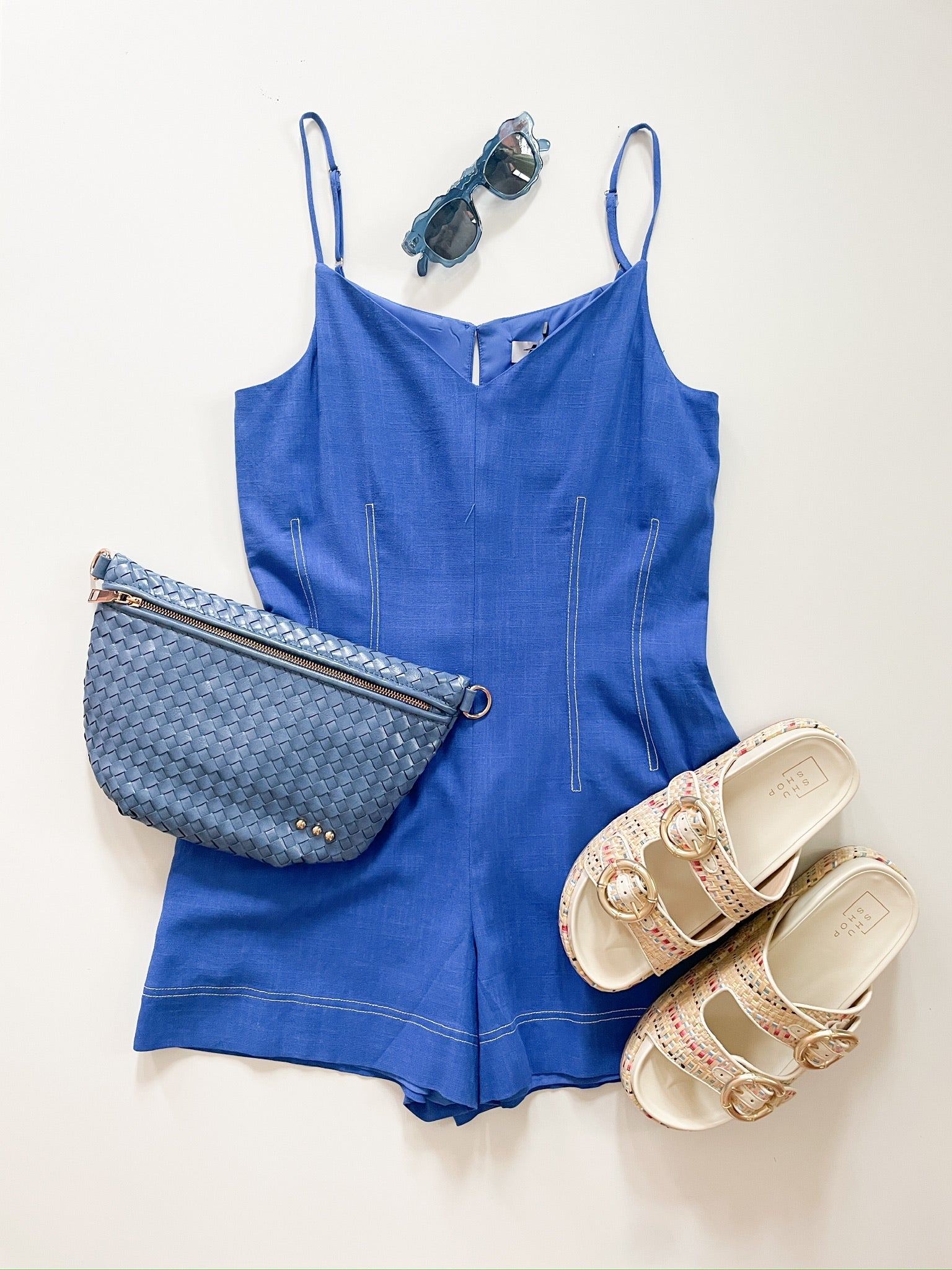 Sleeveless Linen Romper - Swoon Boutique New Orleans