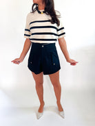 Sloane Knit Short Sleeve Stripe - Swoon Boutique New Orleans