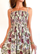 Smocked Floral Midi Skirt Dress - Swoon Boutique New Orleans