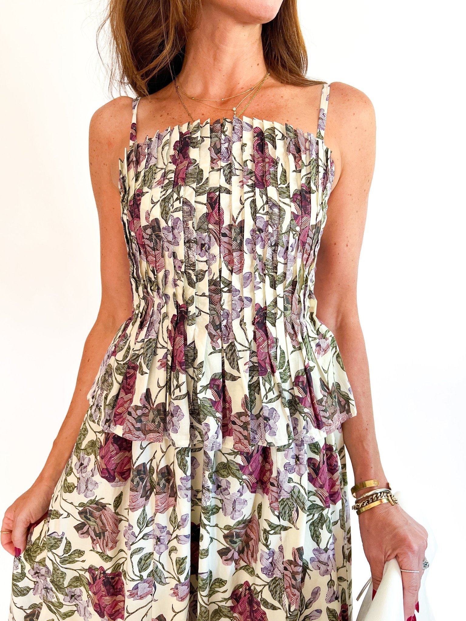 Smocked Floral Midi Skirt Dress - Swoon Boutique New Orleans