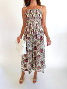 Smocked Floral Midi Skirt Dress - Swoon Boutique New Orleans