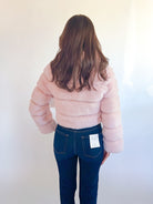 Soft Pink Faux Fur Cropped Jacket - Swoon Boutique New Orleans