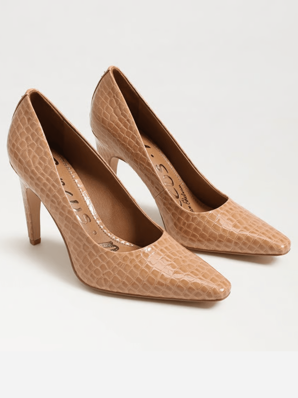 Brown pointed toe stiletto pump