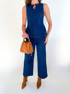 Solid Cropped Denim Pants - Swoon Boutique New Orleans
