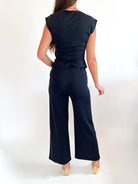 Solid High Waste Wide Leg Pants - Swoon Boutique New Orleans