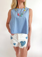 Solid Poplin Sleeveless Top - Swoon Boutique New Orleans