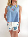 Solid Poplin Sleeveless Top - Swoon Boutique New Orleans