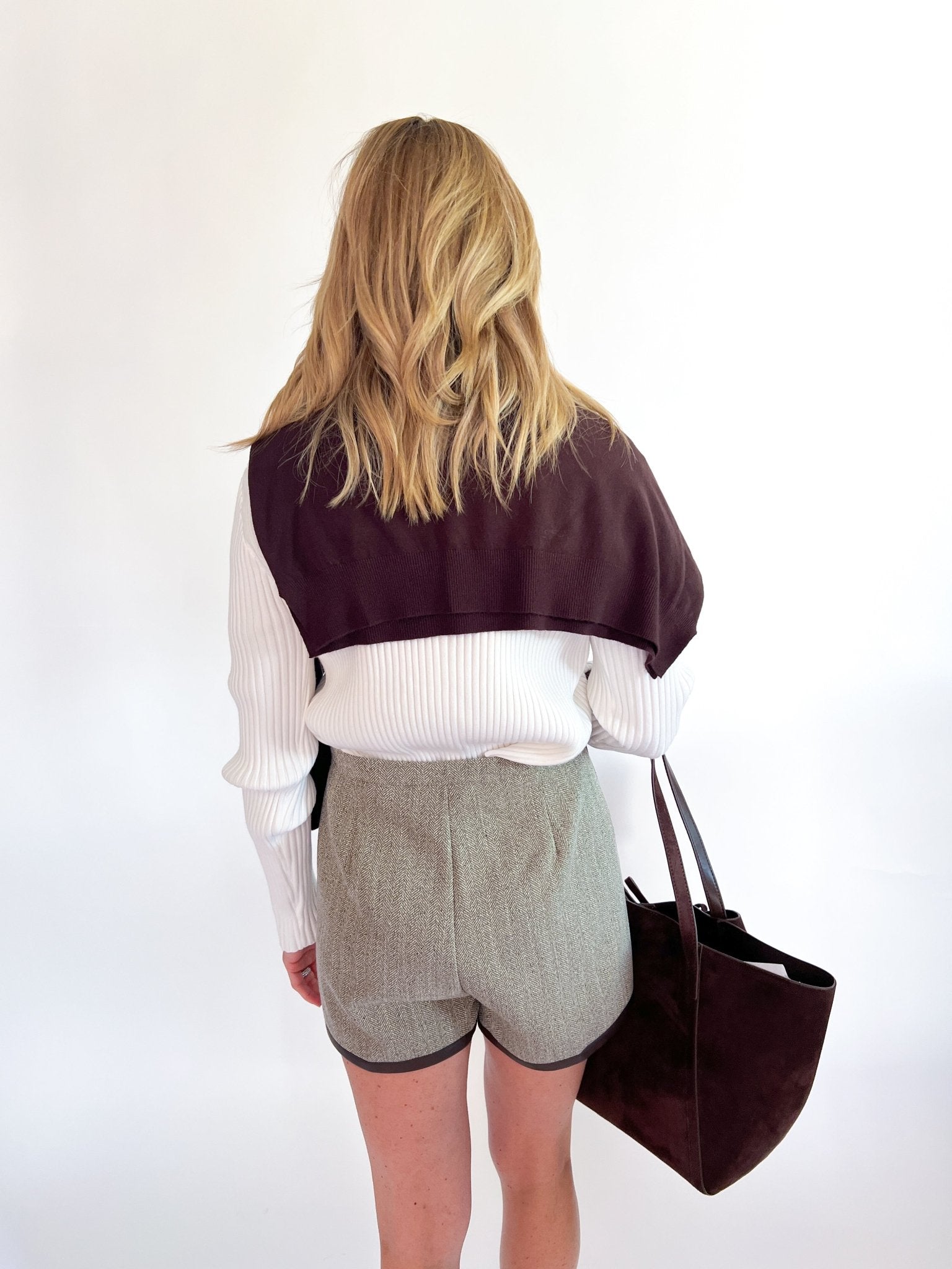 Speckled Herringbone Faux Leather Shorts - Swoon Boutique New Orleans