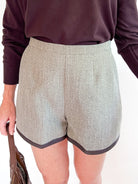 Speckled Herringbone Faux Leather Shorts - Swoon Boutique New Orleans
