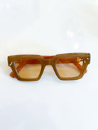 Orange oversized square frame sunglasses