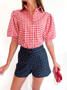 Strahley Gingham Print Top - Swoon Boutique New Orleans