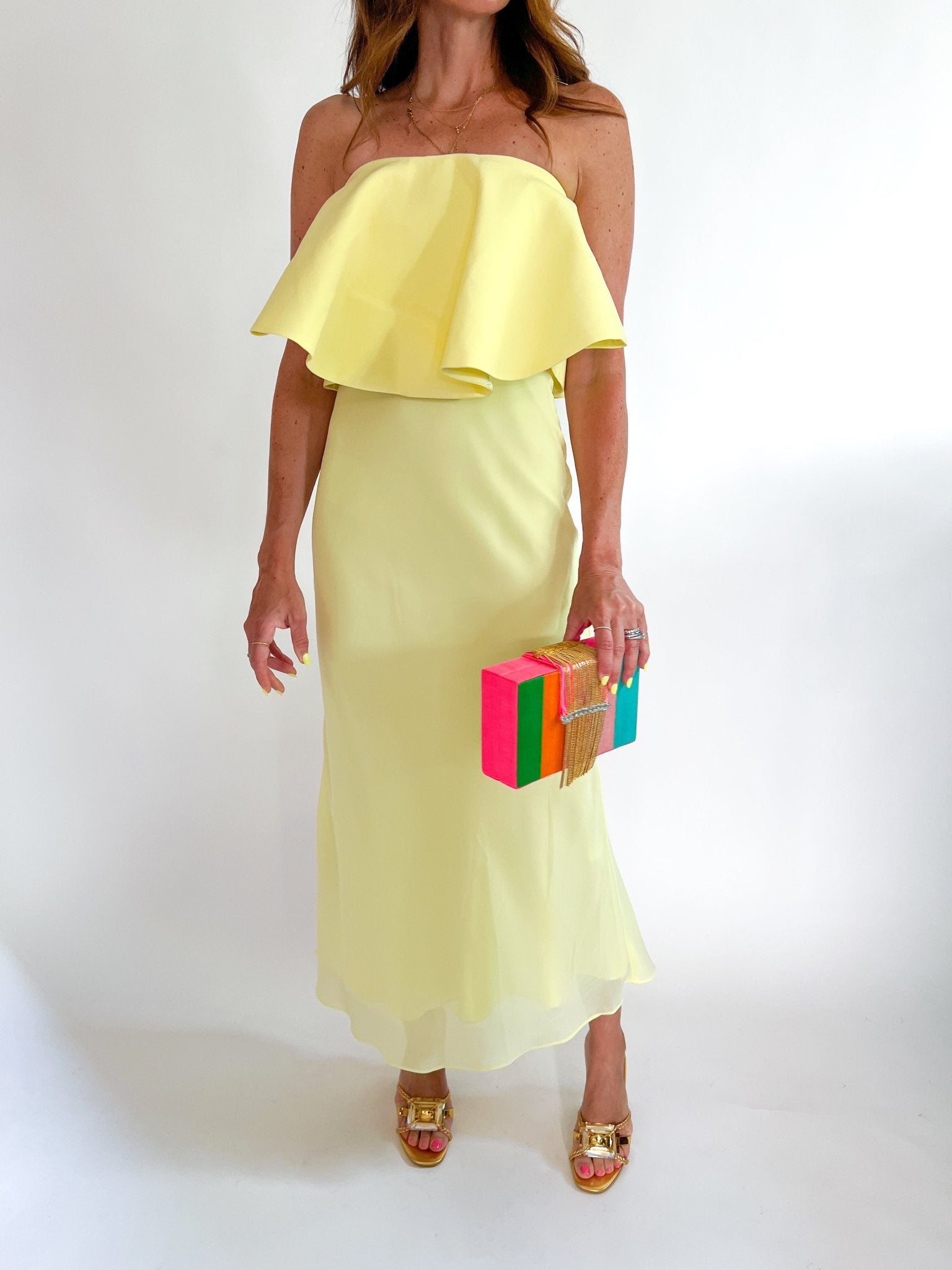 Strapless Ruffle Maxi Dress - Swoon Boutique New Orleans