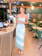 Strapless Tiered Fringe Midi Dress - Swoon Boutique New Orleans