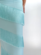 Strapless Tiered Fringe Midi Dress - Swoon Boutique New Orleans
