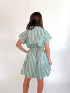 Stripe Button Front Mini Dress - Swoon Boutique New Orleans