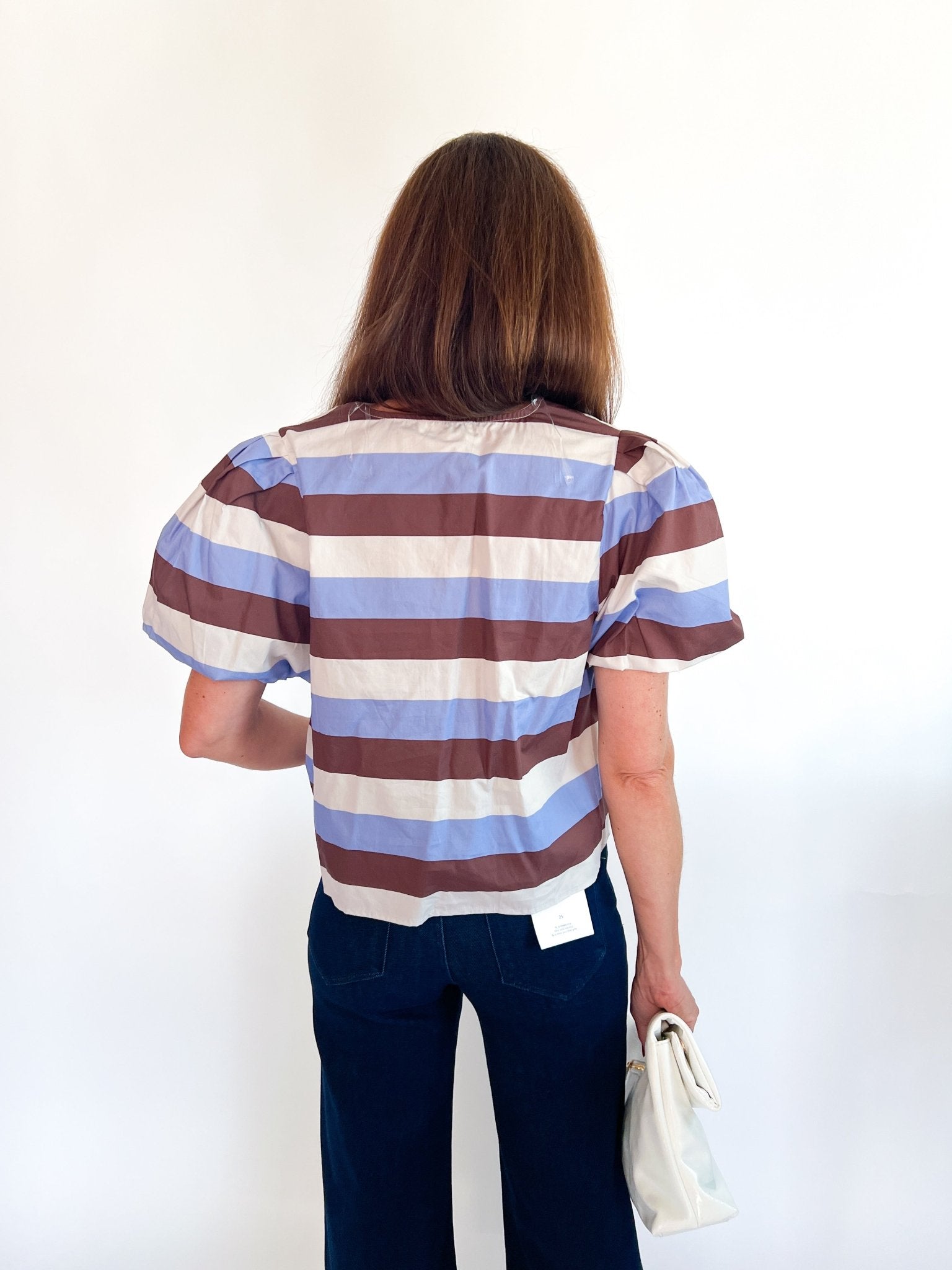 Stripe Puff Sleeve Top - Swoon Boutique New Orleans