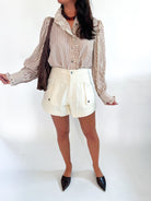 Stripe Ruffle Collar Blouse - Swoon Boutique New Orleans