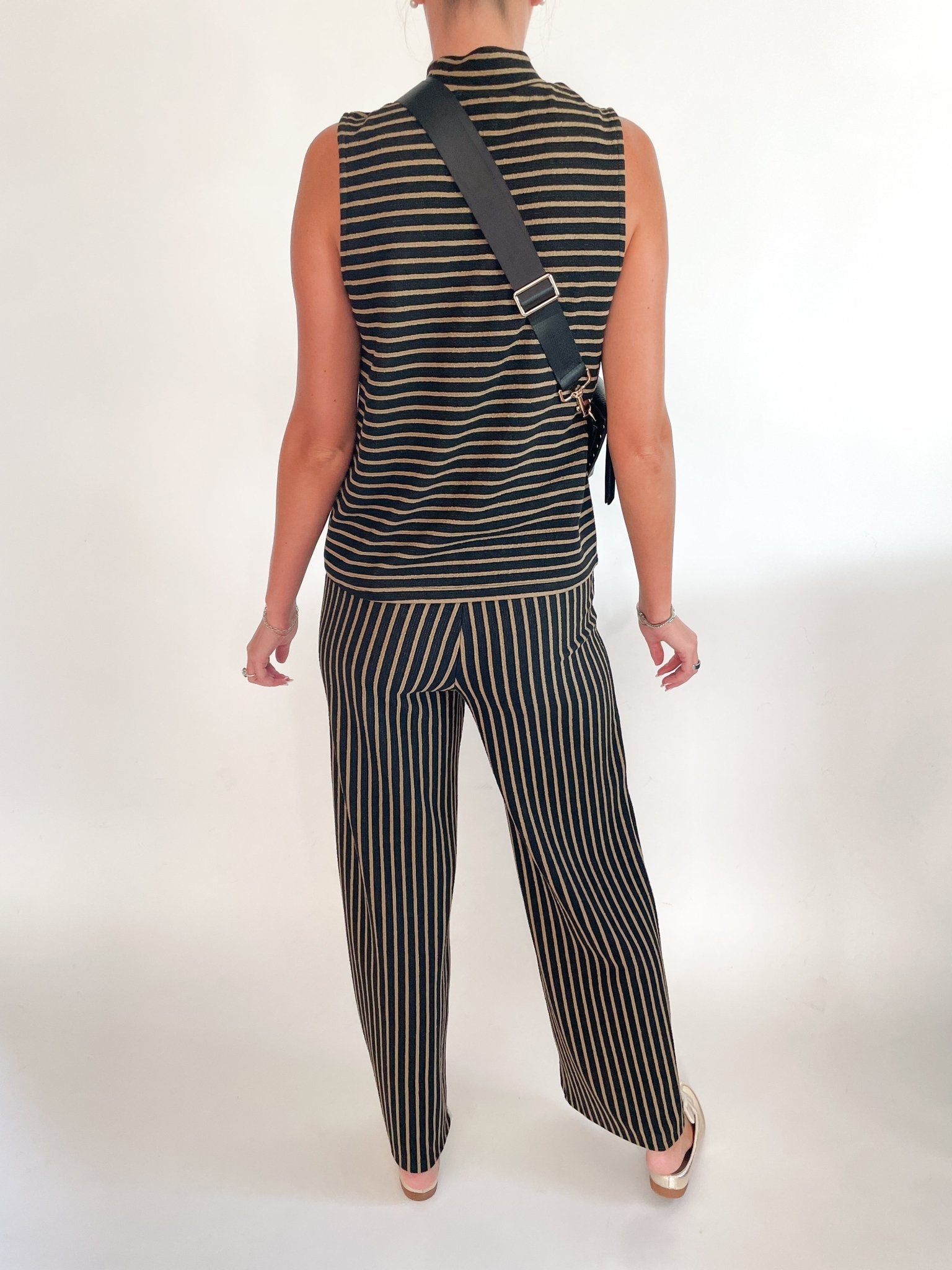 Stripe Wide Leg Pants - Swoon Boutique New Orleans