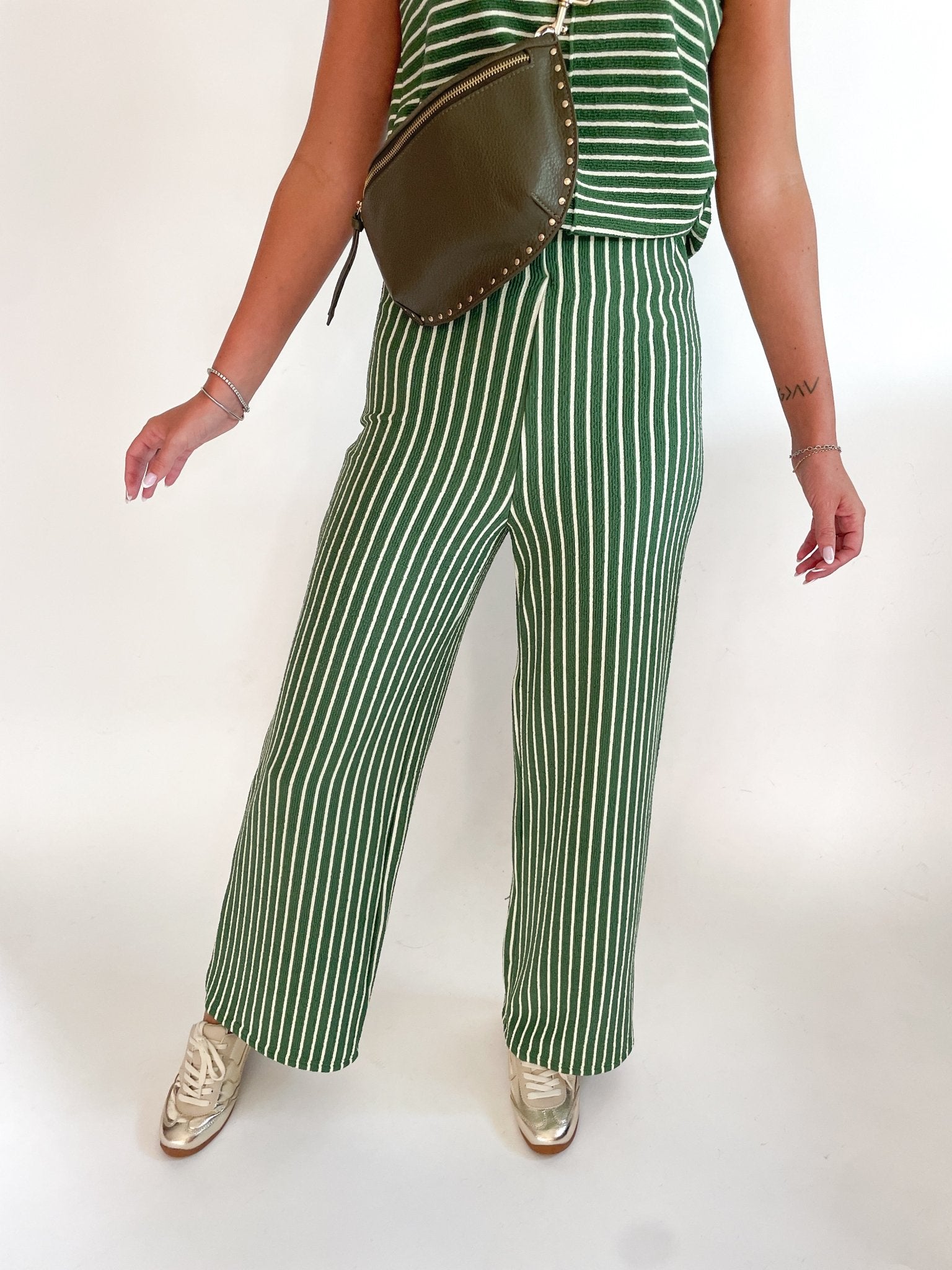 Stripe Wide Leg Pants - Swoon Boutique New Orleans